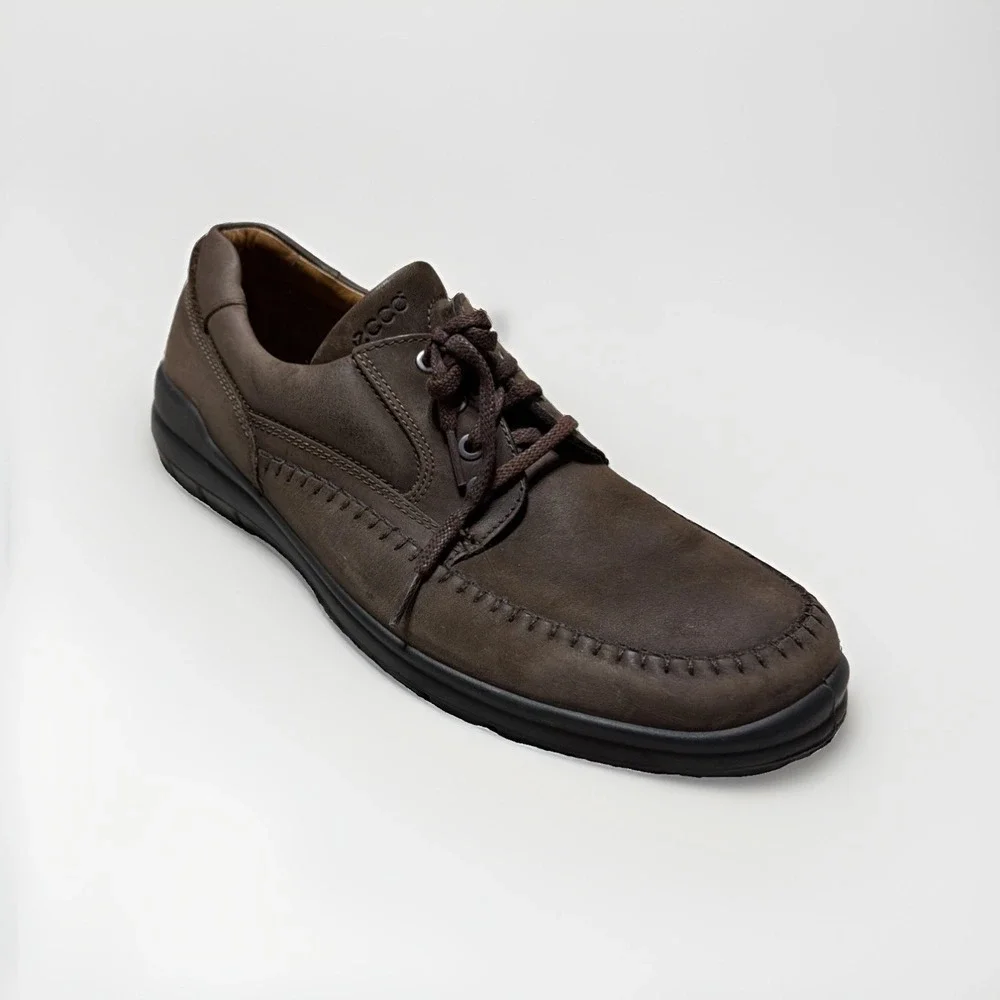 ECCO Seawalker Brown Leather Lace up Oxford Loafer Men's 47 US Size 13-13.5